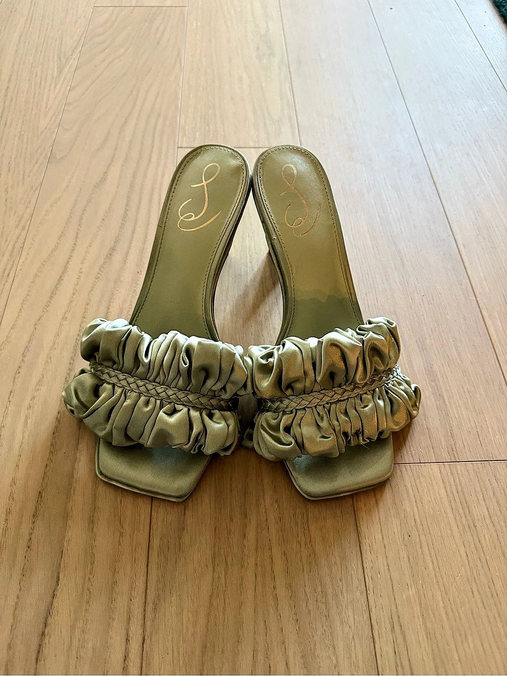 Sam Edelman Ruched Strap Sandals in Green